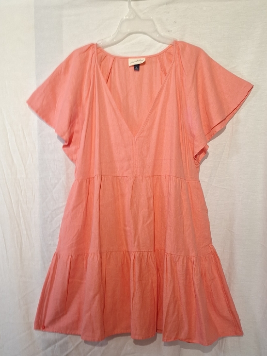 Universal Thread Dresses & Skirts - NEVER WORN! Universal Thread Coral Linen V-Neck Boho Midi Dress, Sz 16 NWOT